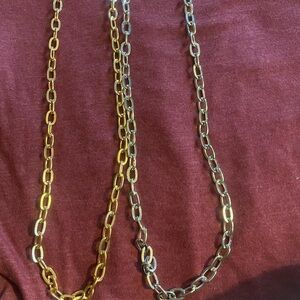 paparazzi Gold and Silver Mixed-Metal Link Necklace Duo